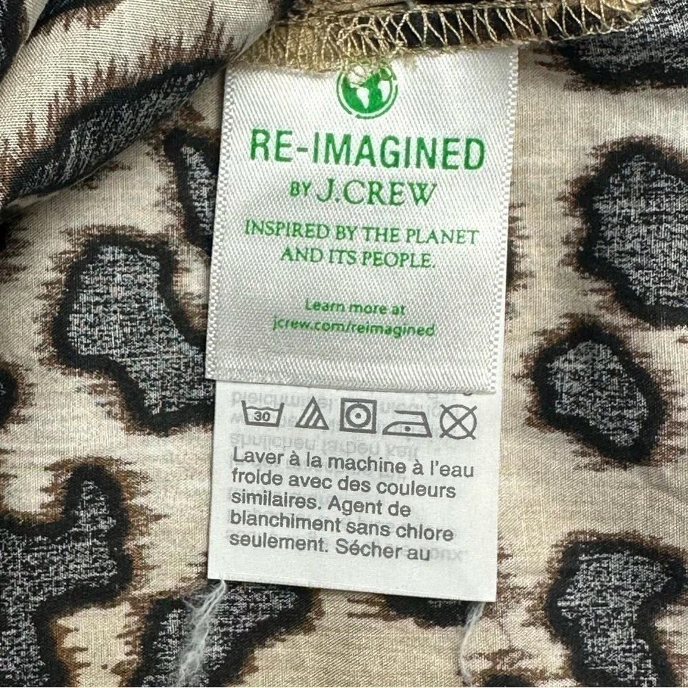 NWT J. Crew Leopard Ruffle Long Sleeve Top